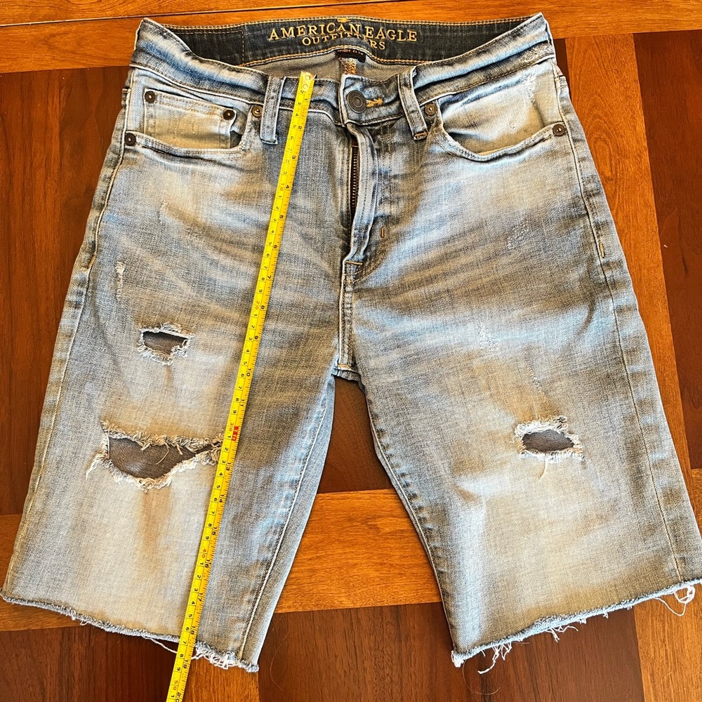 American Eagle Men’s Distressed Denim Shorts Size 28 - Picture 6 of 8